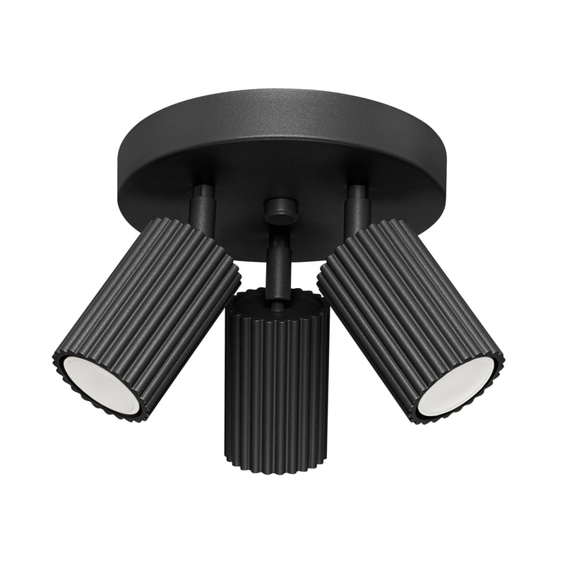Plafon KARBON 3P czarny, minimalistyczny - 19.5x19.5x18cm Sollux