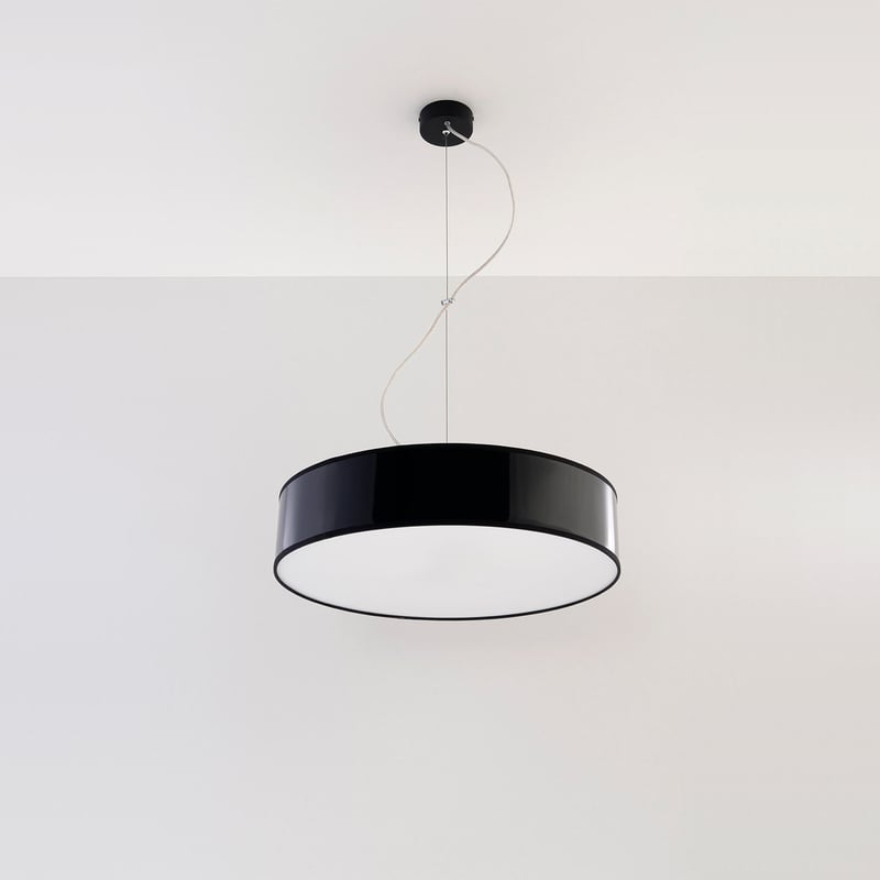 Lampa wisząca ARENA 45 czarna, minimalistyczna - 45x45x111cm Sollux
