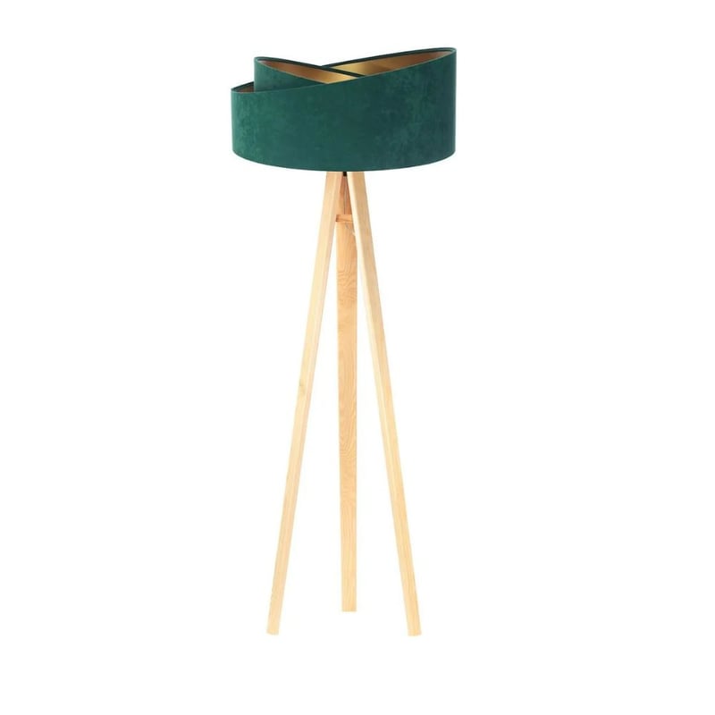 Lampa stojąca GEMSTONE zielona/sosna