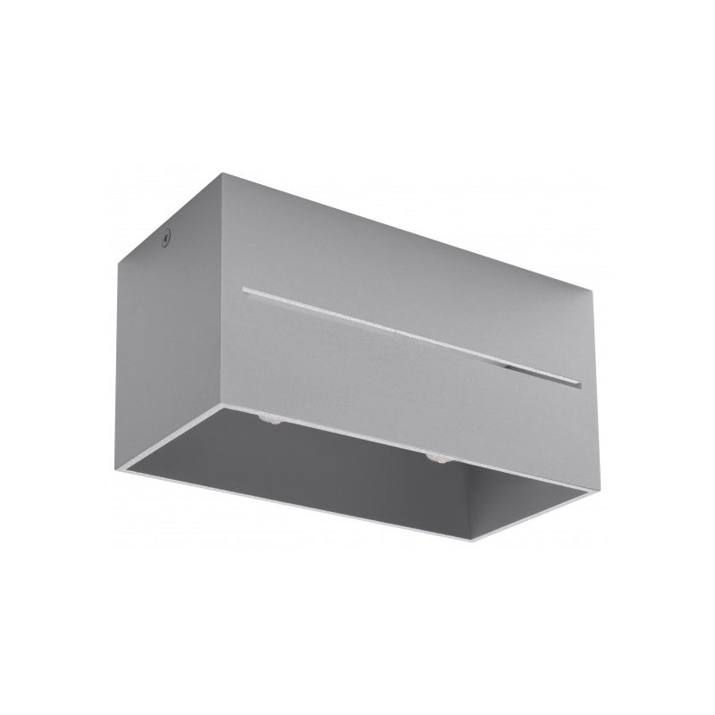 Plafon LOBO 2 szary, nowoczesny - 20x10x10cm Sollux