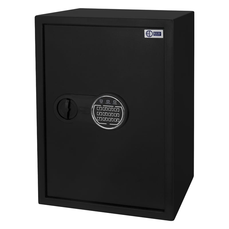 ECD Germany Sejf 43L XL 35x50x31 cm, sejf scienny wykonany ze stali z czujnikiem swiatla i cyfrowa klawiatura na bizuterie, dokumenty gotówkowe,