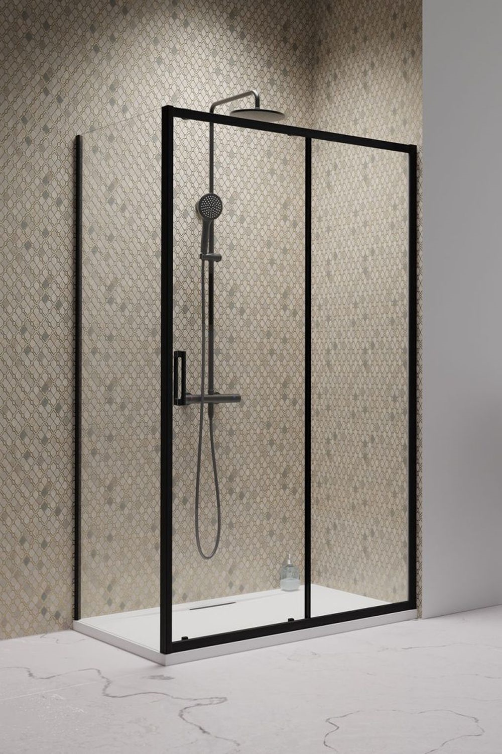 Radaway Premium Pro Black KDJ ścianka prysznicowa 90 cm czarny mat/szkło przezroczyste 1016090-54-01