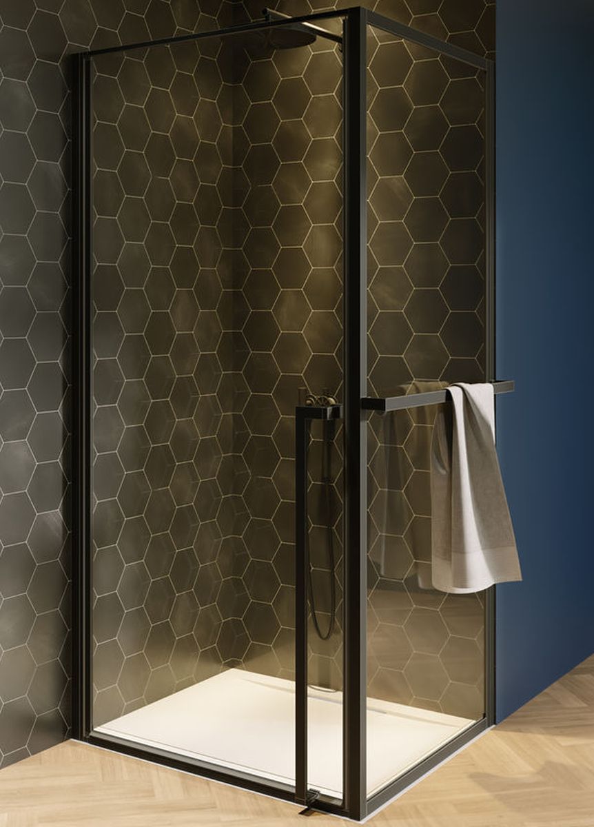 Riho Lucid GD201 kabina prysznicowa 100x80 cm prostokątna czarny mat/szkło przezroczyste G005013121