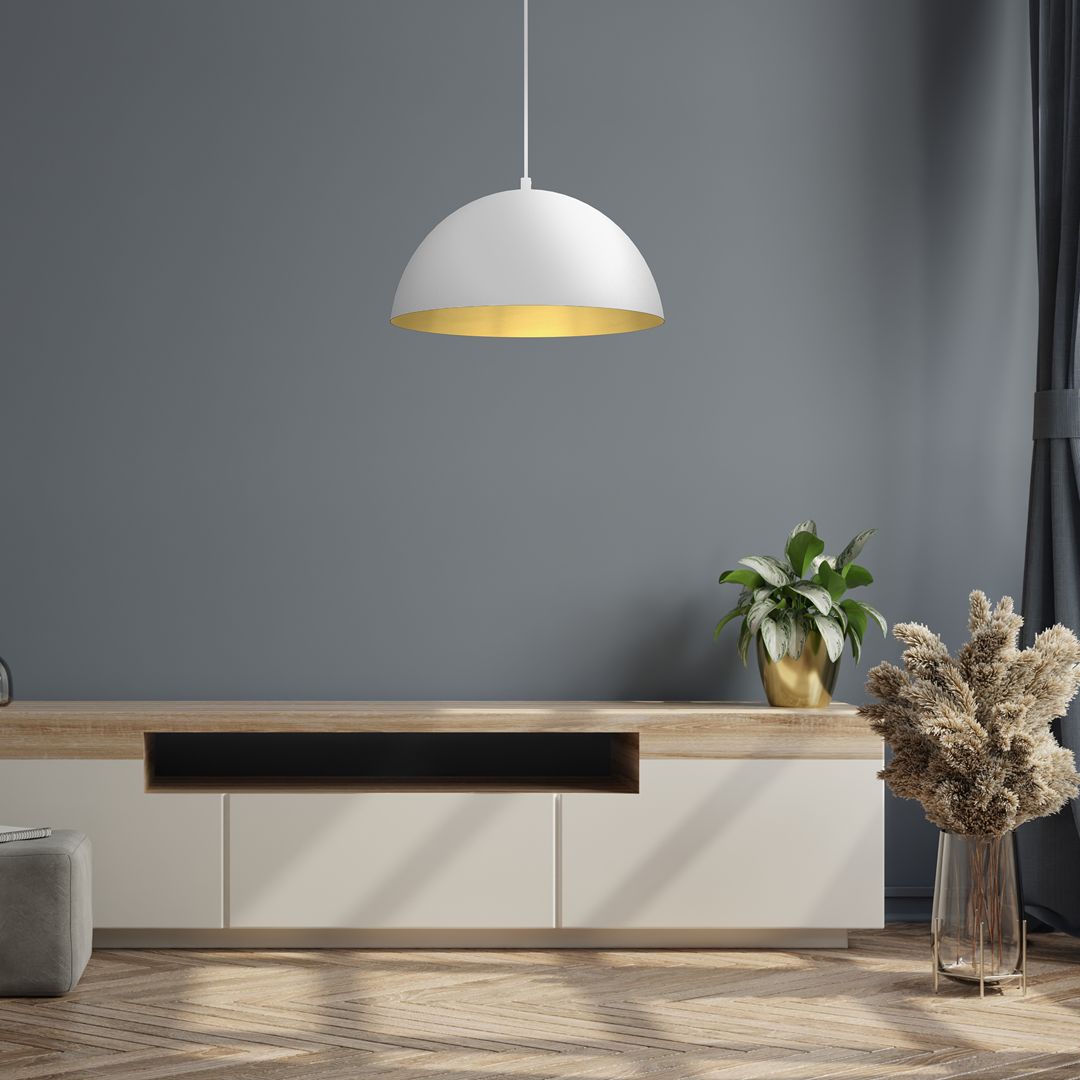 Milagro Beta lampa wisząca 1x60W biały/złoty MLP7974