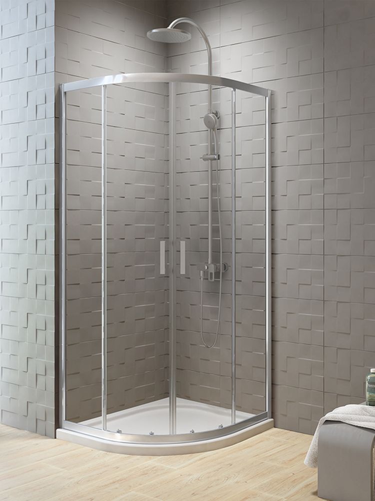New Trendy New Varia kabina prysznicowa 90x90 cm półokrągła chrom/szkło przezroczyste K-0499