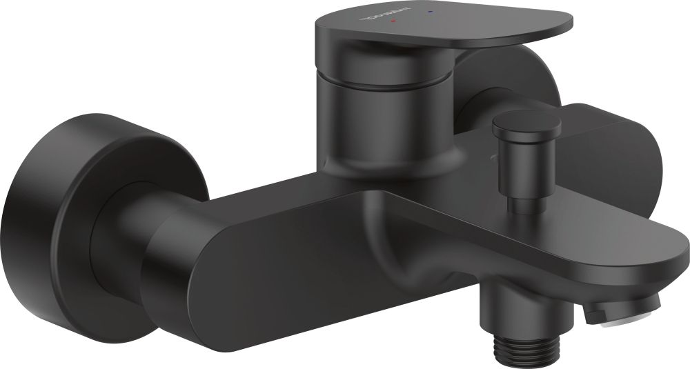 Duravit Wave bateria wannowo-prysznicowa ścienna czarny mat WA5230000046