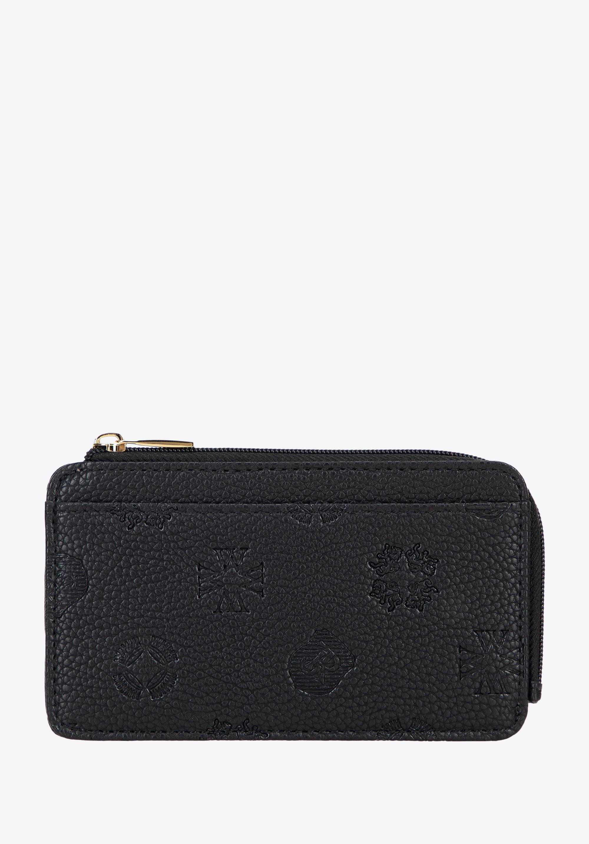 Damskie etui na karty z imitacji skóry czarne