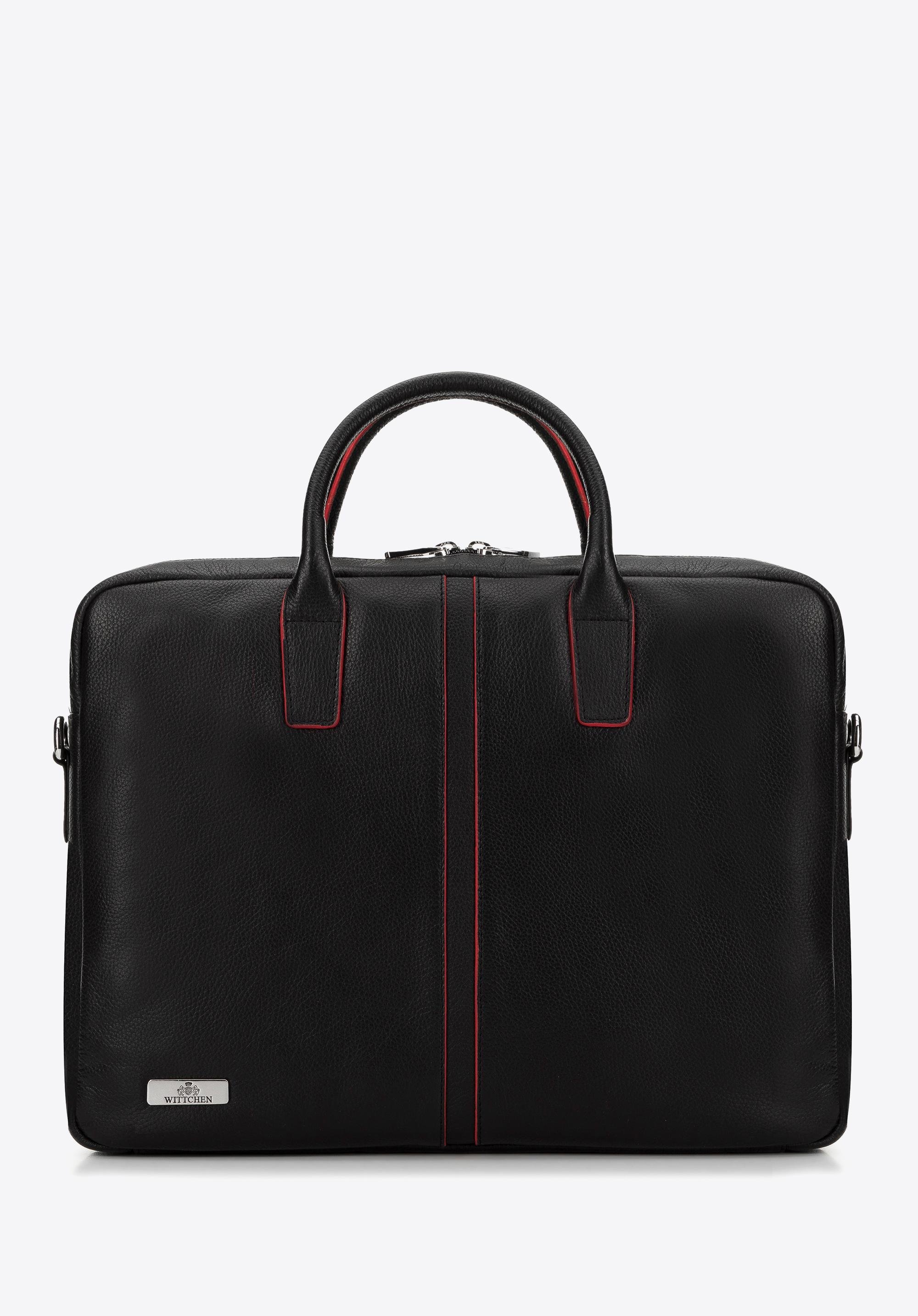 Torba na laptopa 11’’/12’’ skórzana z przeszyciem na środku -