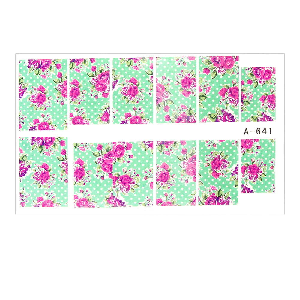 Naklejki wodne do paznokci arkusz 9 x 5,5 cm a Nr 641