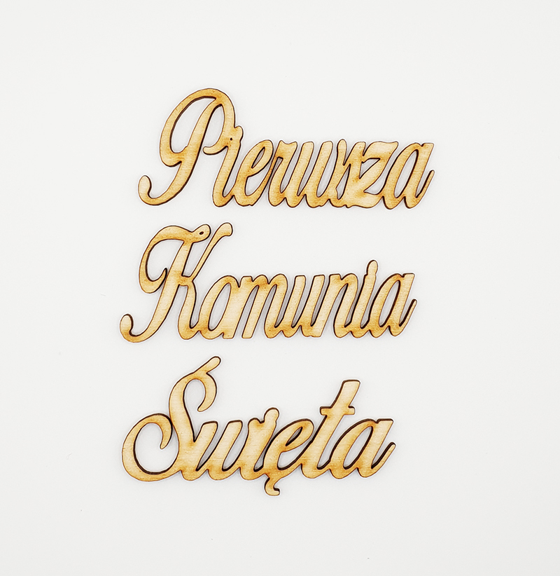 Drewniany napis 3D Pierwsza Komunia Święta