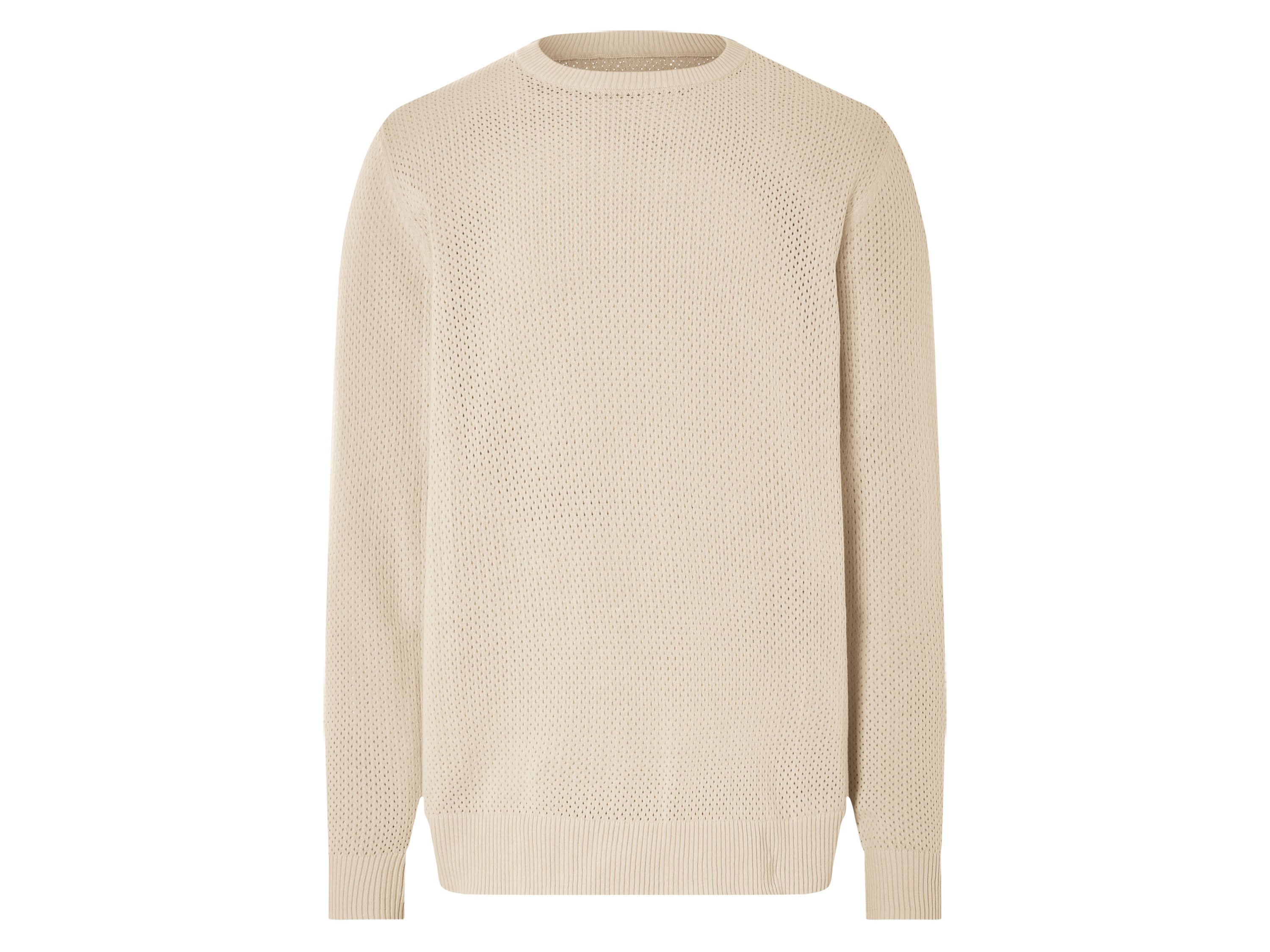 Livergy Sweter dzianinowy męski z bawełny Biały, S 44/46