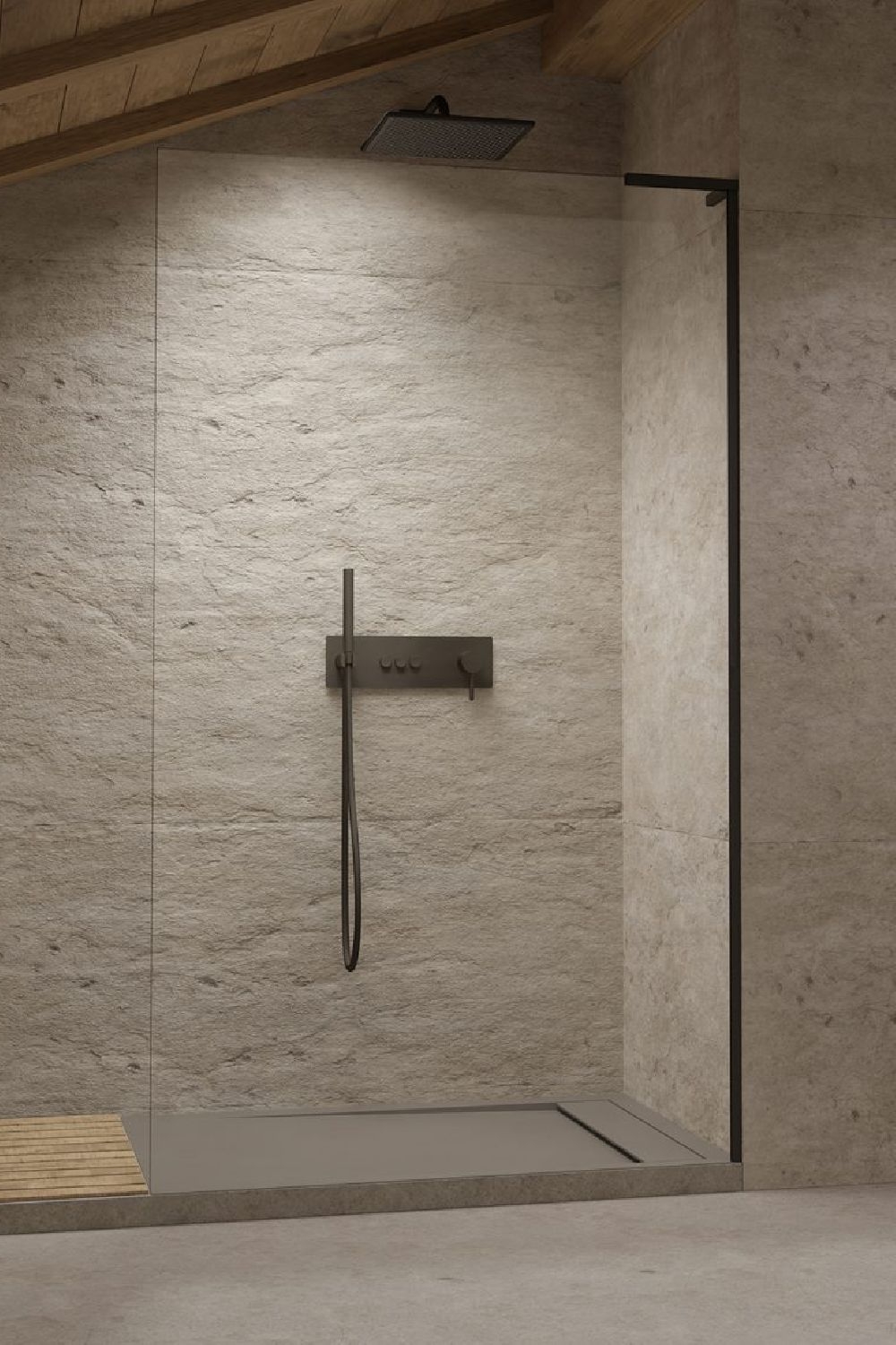 Darmowa Dostawa - Ścianka prysznicowa walk-in 105 cm czarny mat/szkło przezroczyste Radaway Modo SL Black II 103191055401R