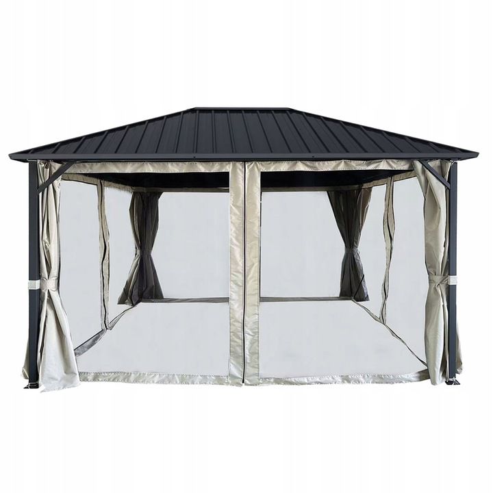 Altana ogrodowa z zestawem moskitier 4iQ Group 3x4m metalowa zestaw 1szt.