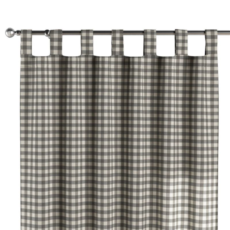 Zasłona na szelkach 1 szt. 130 x 260 cm Dekoria szaro-biała kratka (1,5x1,5cm) 1 szt.