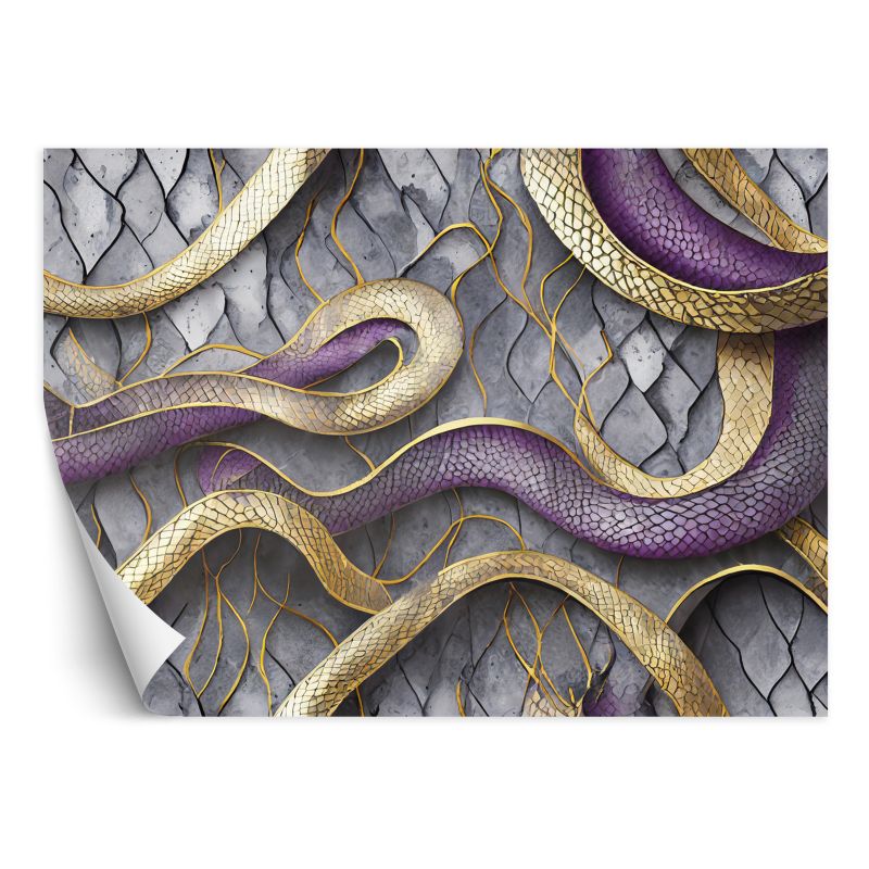 Fototapeta Feeby Tekstura węża Glamor Gold Purple 350x245 1 szt