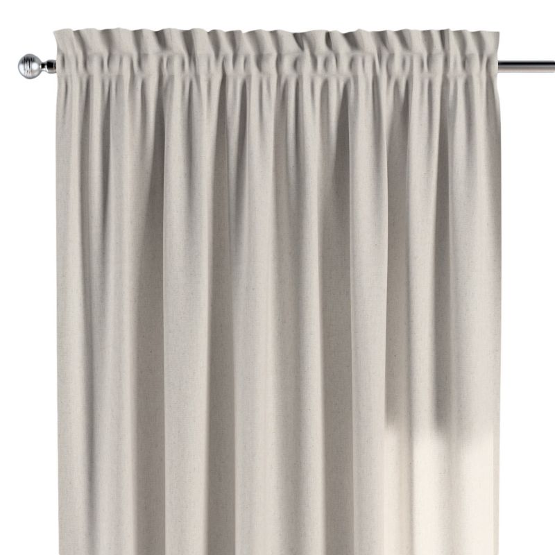 Zasłona na kanale z grzywką 1 szt. 130 x 260 cm Dekoria melanż szaro-beżowy 1 szt.