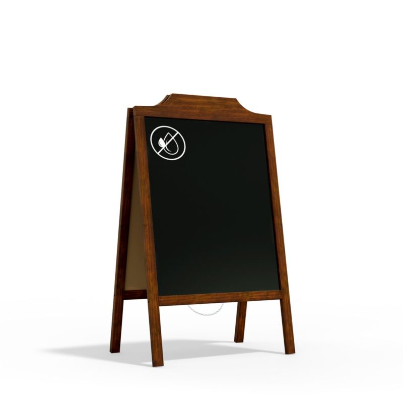 Potykacz kredowy z górną listwą w kształcie fali 100x50 cm ALLboards rama klasyczny brąz 1 szt.