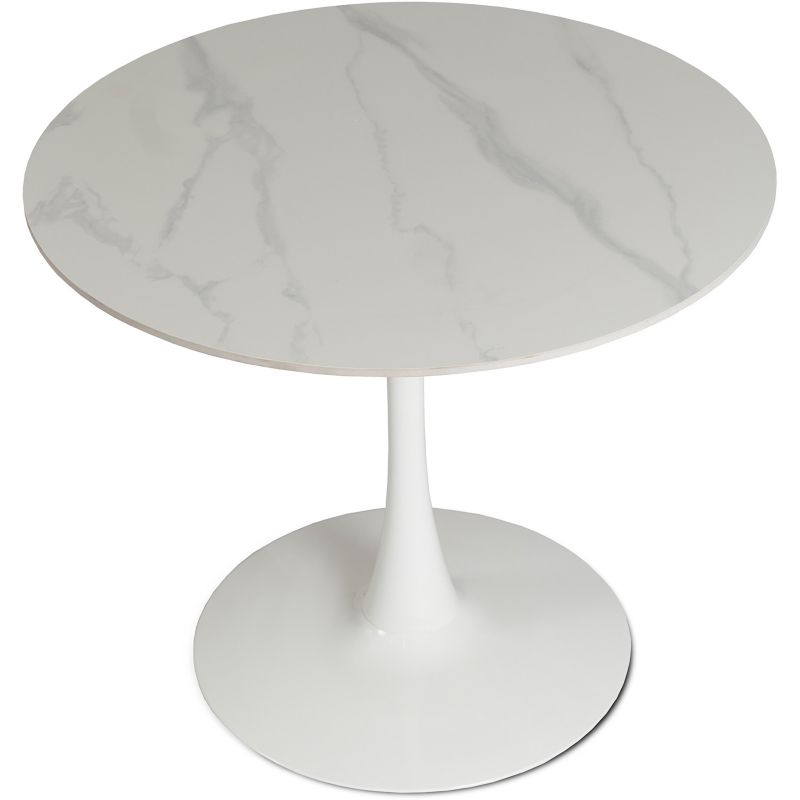 Stół Okrągły Sander 90 cm Mebel Elite Ceramiczny Biały 1 szt