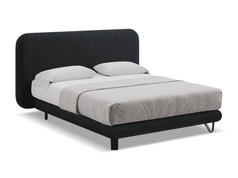 Łóżko Makamii Ilima z tkaniną boucle 180x200 czarny 1 szt.