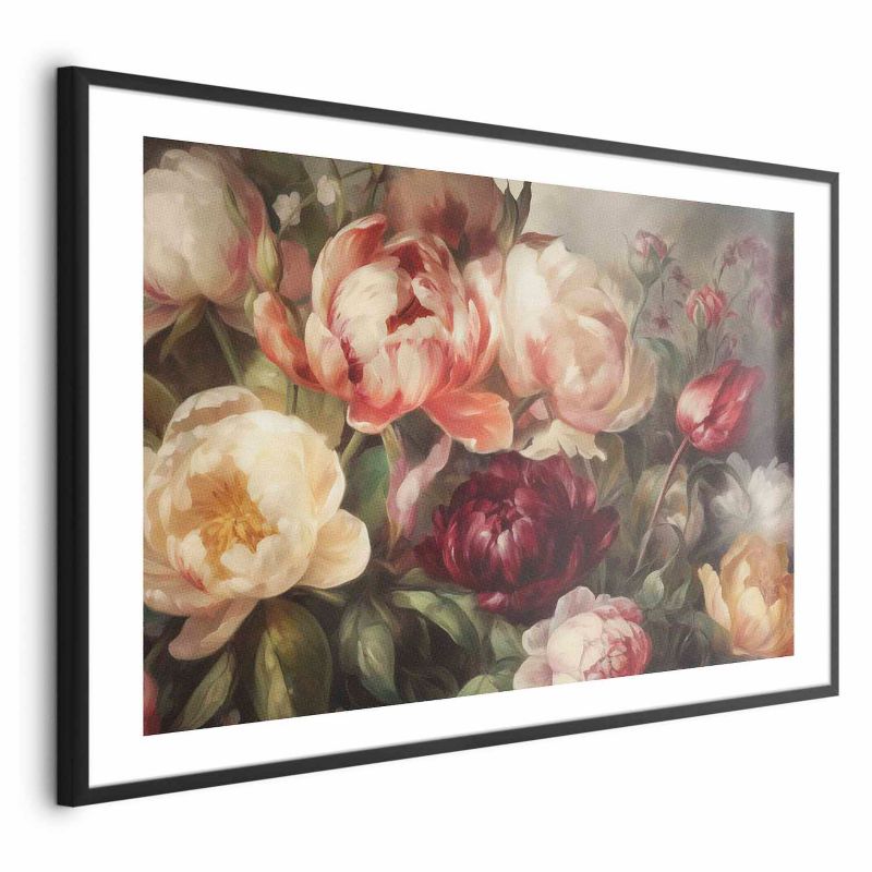 Plakat Artgeist Piwonie 60x40 cm z ramą czarną 1 szt