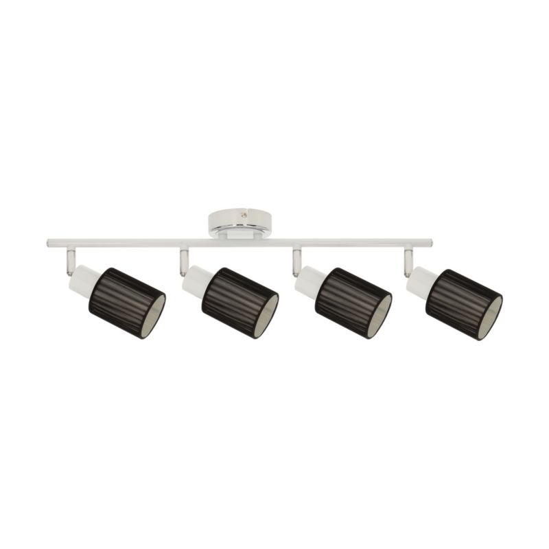 Lampa Sufitowa SPOT Light 4xE14 Max.9W Eleganckie Połączenie Bieli z Czarną Tkaniną, Polski Producent, 1 szt.