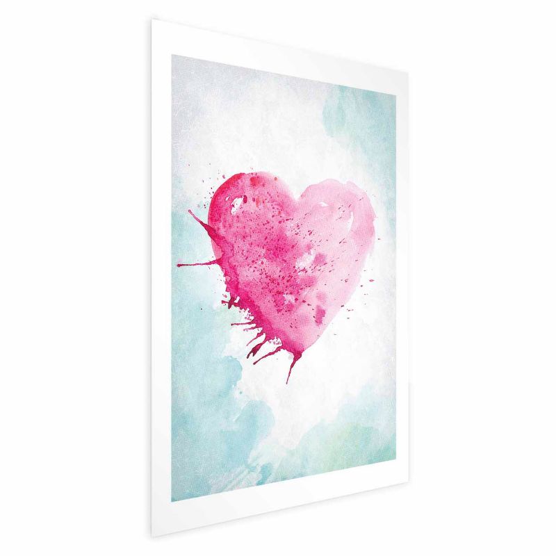Plakat Artgeist Akwarelowe serce 21x30 cm bez ramy 1 szt