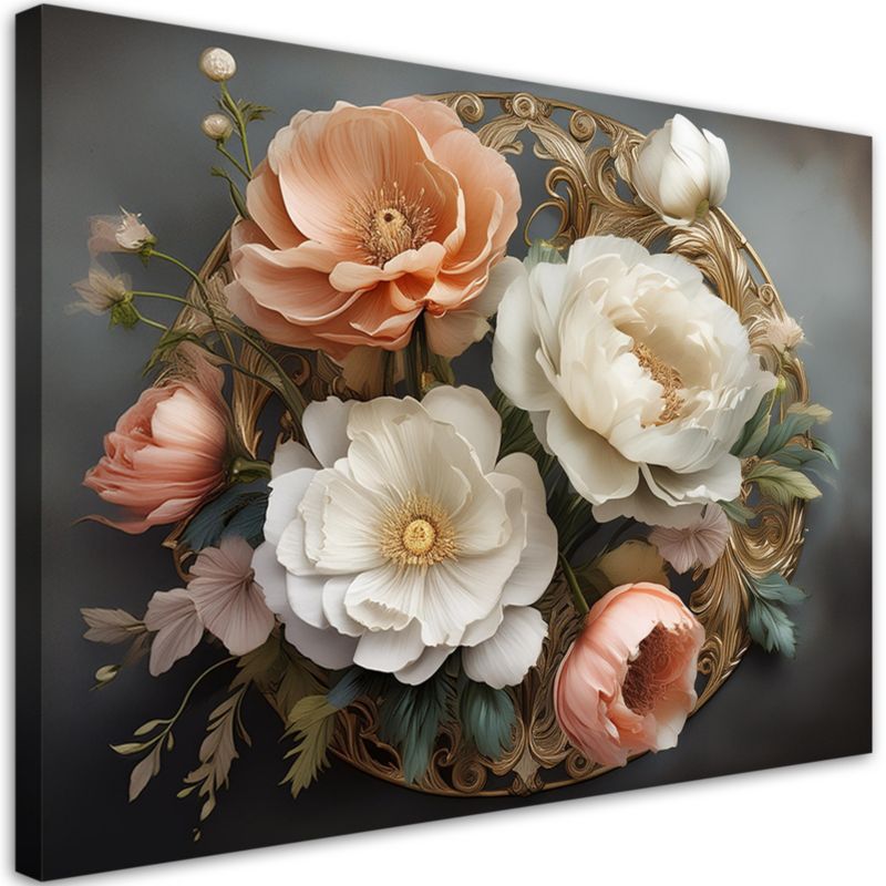 Obraz do salonu sypialni Feeby Naturalne Kwiaty Glamour 60x40 cm 1szt