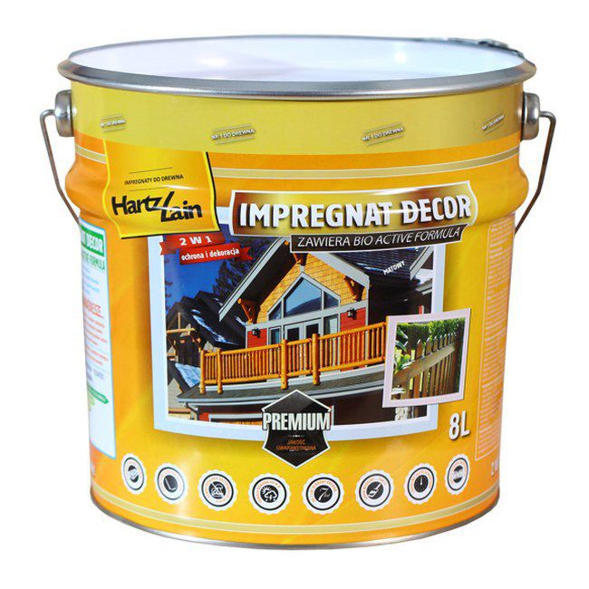 Impregnat HartzLack Decor brązowy 8 l