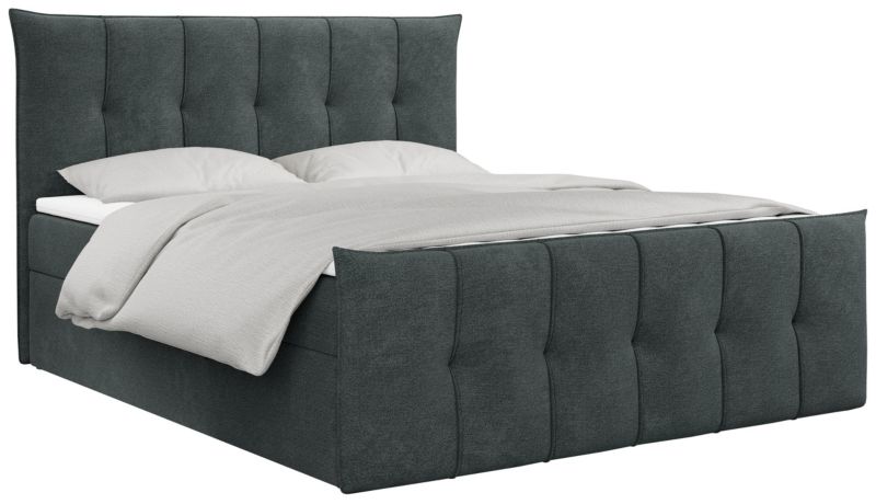 Łóżko kontynentalne MKS Meble PREMIUM 11 200x200 H3 Ciemnoszary struktura 1szt.