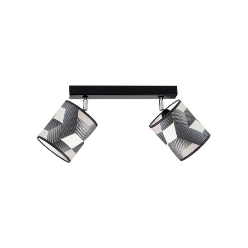 Lampa Sufitowa SPOT Light 2xE27 Max.25W Czarny Metal z Wielokolorowymi Abażurami, 1 szt.