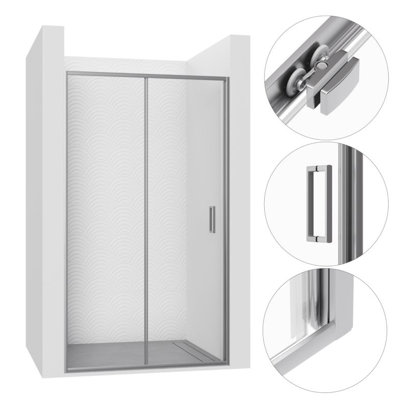 Drzwi prysznicowe 115 cm przesuwne IZARU SEVANTE chrom 1 szt.