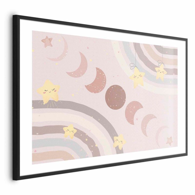 Plakat Artgeist Księżyc z tęczą 60x40 cm z ramą czarną 1 szt