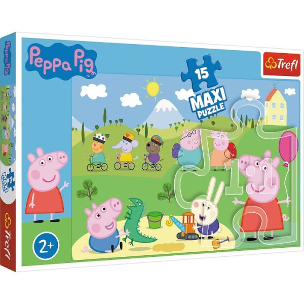Puzzle 15 Maxi Szczęśliwy Dzień Peppy Trefl