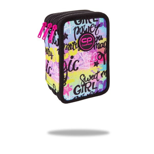 Coolpack Piórnik potrójny Jumper 3 z wyposażeniem GIRLS POWER