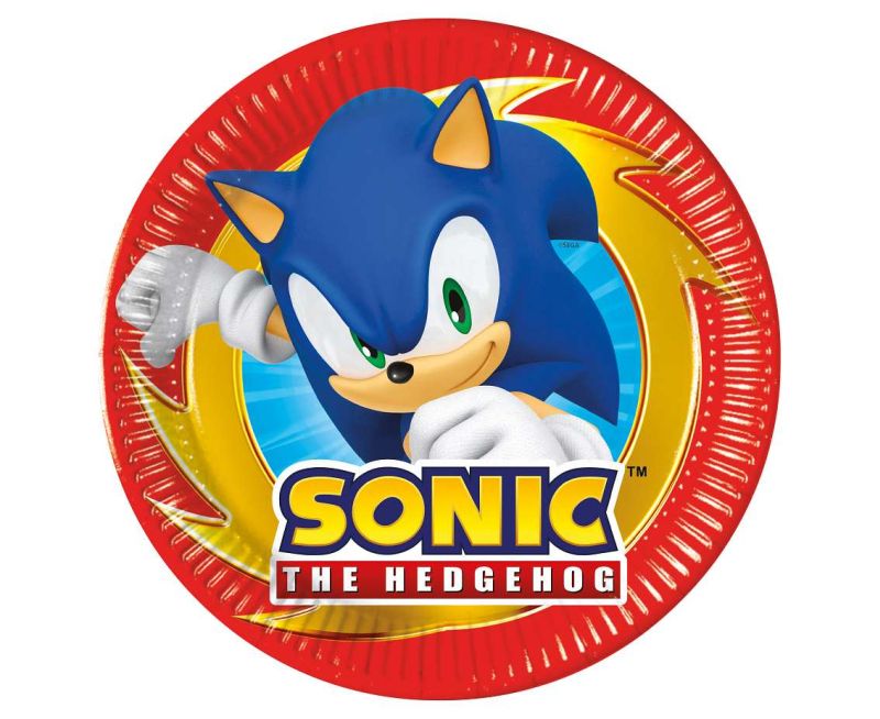 Talerzyki papierowe Sonic, next generation, 20 cm, 8 sztuk