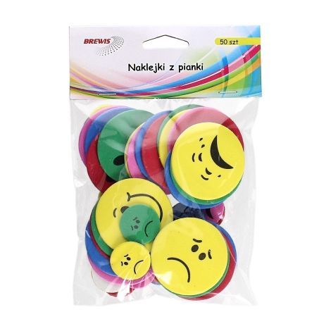 NAKLEJKI Z PIANKI 50SZ UŚMIECHY