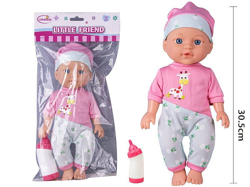 LALKA BOBAS 30CM Z BUTELKĄ 38,5/18/8,35