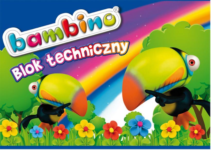 Bambino Blok techniczny A4- białe kartki 190g