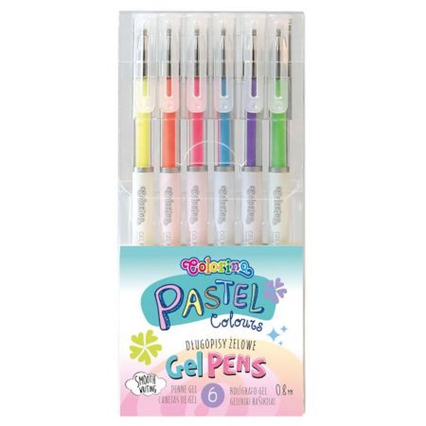 DŁUGOPIS ŻEL 6KOLORÓW PASTEL