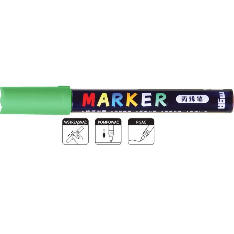 Marker akrylowy 1-2 mm, zielony, MG