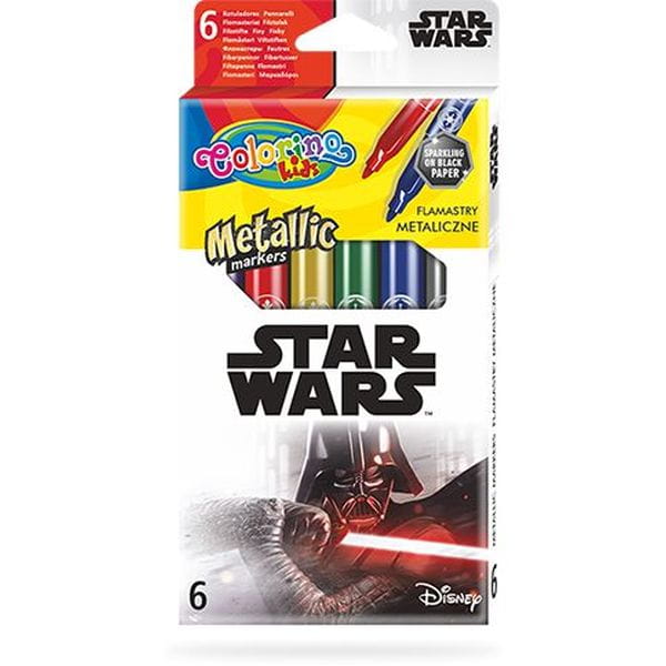 Flamastry metaliczne 6 kolorów, Colorino Disney Star Wars