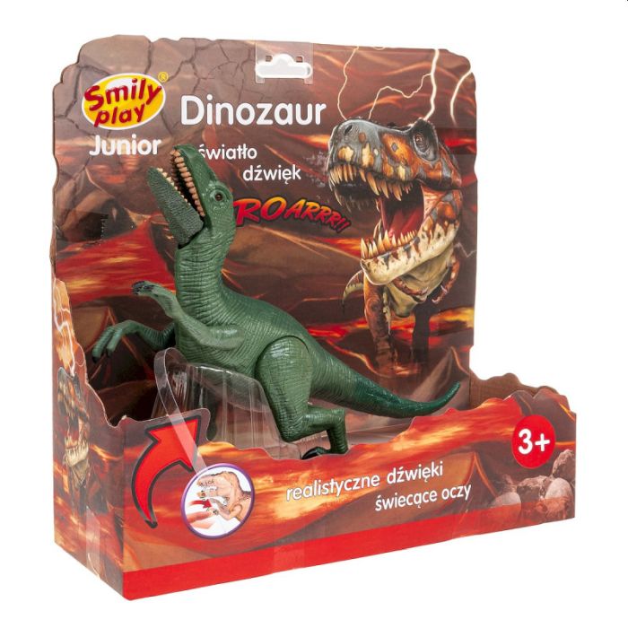 Interaktywny dinozaur Raptor z ruchomymi elementami i świecącymi oczami, Smily Play Junior