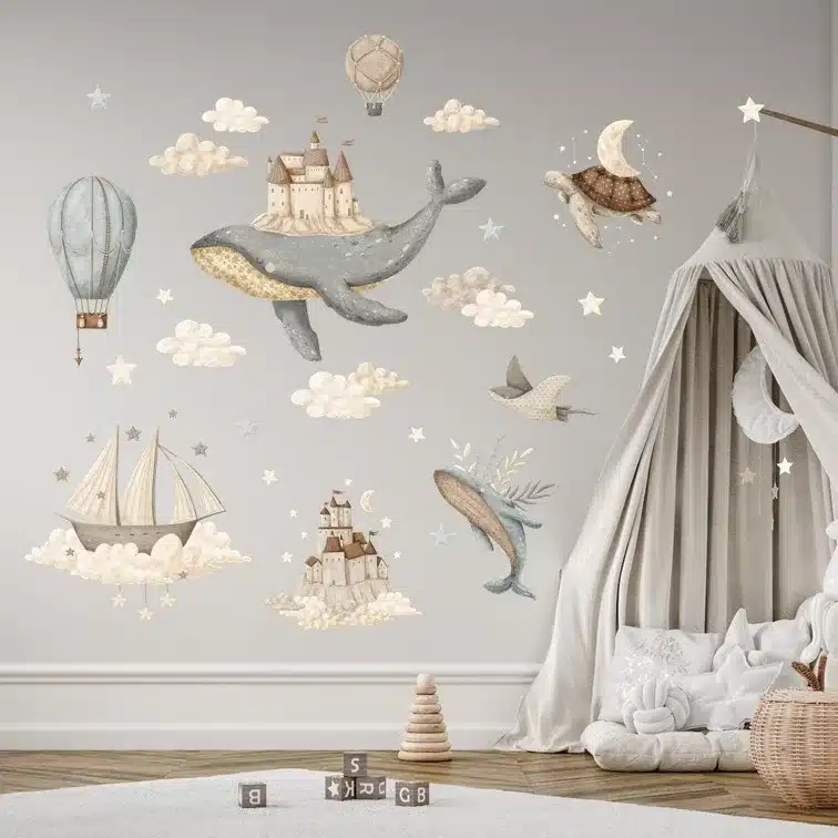 Zestaw naklejek ściennych Dream Ocean 140x140 cm