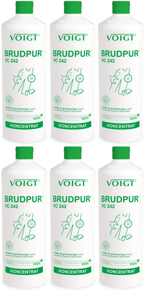 6x Środek do usuwania tłustego brudu Voigt BrudPur VC242, koncentrat, 1L