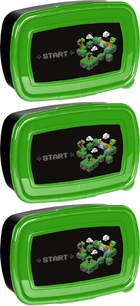 3x Lunchbox Paso Minecraft Start, 750ml, bez BPA, 17x10.5x5.5cm