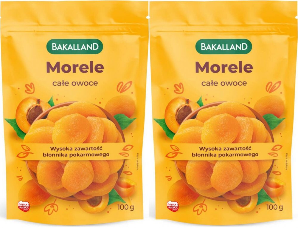 2x Morele suszone całe owoce Bakalland, 100g