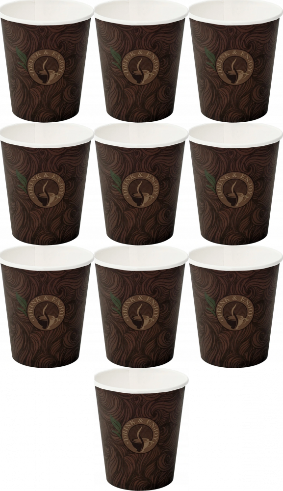 10x Kubki jednorazowe, 250ml, papier, 50 sztuk, mix wzór SUP