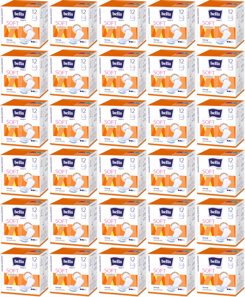 36x Wkładki higieniczne Bella Panty Soft Comfort, 12 sztuk