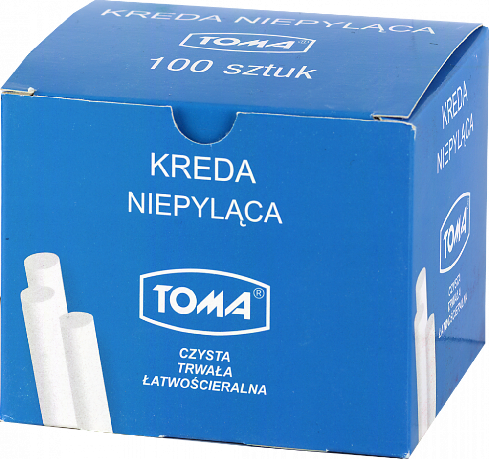 Kreda szkolna Toma, niepyląca, 100 sztuk, biały