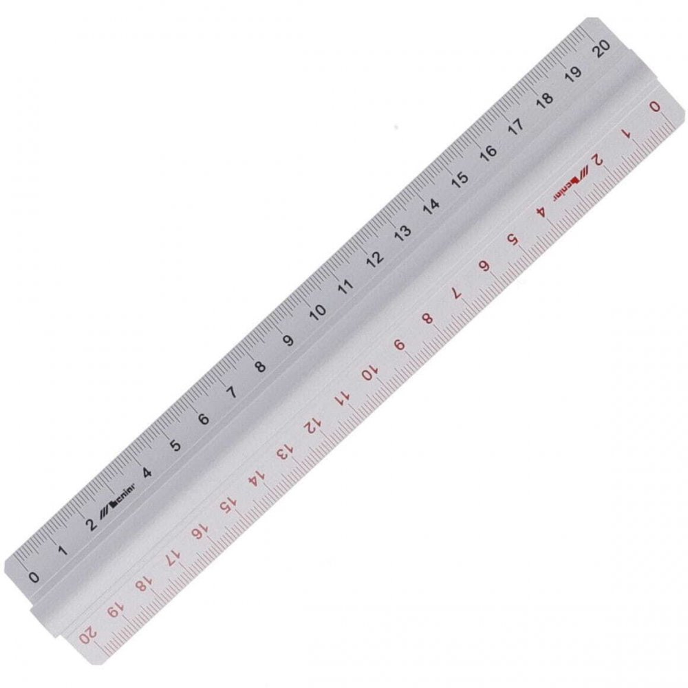 Linijka aluminiowa Leniar, z uchwytem, 20cm